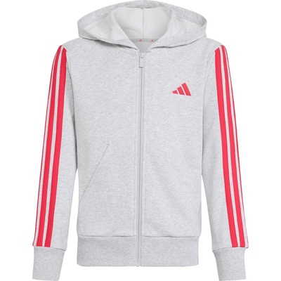 Adidas Детски суичър adidas Kid's Essentials Full Zip Hoodie - Light Grey Heather / Power Pink - размер 116 (EU) (704-5263-0311)