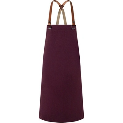Karlowsky Gastro zástěra s laclem KY054 Aubergine 70x85cm