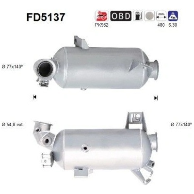 Filtr sazových částic, výfukový systém AS FD5137