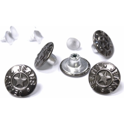 Knoflík natloukací jeansový 124501 17mm šedý