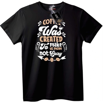 NOONEBRAND Тениска Кафе Мотивация - M, Black