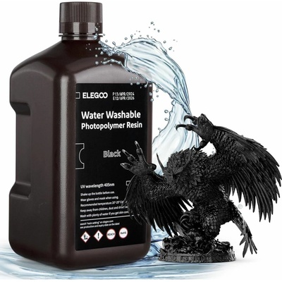 Elegoo Water-washable Resin 2KG Black 50.103.0183 – Zboží Mobilmania