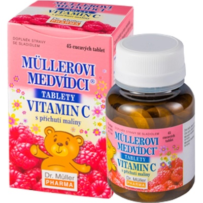 DR. MÜLLER Müllerovi medvídci s vitaminem C s příchutí maliny 45 tablet