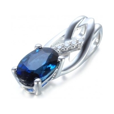 Gems, Originální přívěsek Scarlet, bílé zlato s brilianty a safírem, 585 38 2 4572.1B00.0.00.HSI.602.25