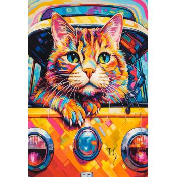Image 1 of Castorland - Puzzle Cat Bus Travel - 1 000 piese