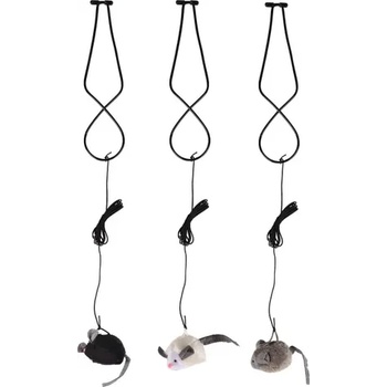 Flamingo cat toy - Забавна котешка играчка за закачане, мишка със звук, 6, 5 х 4 х 3 см