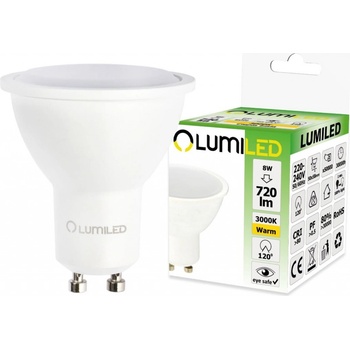 Lumiled LED žárovka LED GU10 8W = 70W 720lm 3000K Teplá bílá 120°