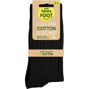 AGIVA Мъжки чорапи Agiva Happy Foottopia, Рипс, Памук, Черни, 40-42 (AGIVA-323)
