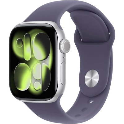 Apple Watch Series 11 Cellular 42 mm Strieborný hliník s hmlovo fialovým športovým remienkom S/M MF8H4WF/A