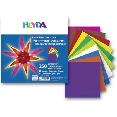 Heyda Origami 15x15 cm 250 ks 40 g transparentní