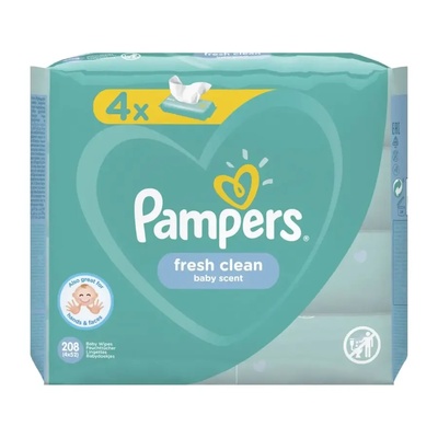 Pampers Fresh, мокри кърпички, 4х52бр (8001841077949)