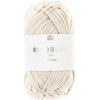 Rico Design Bavlnená háčkovacia priadza Ricorumi dk odtieň 061 slonová kost - 1 ks