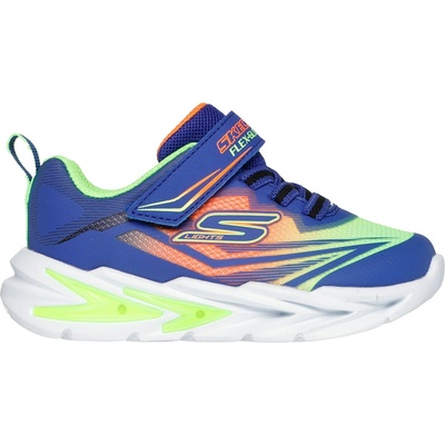 Skechers detská voľnočasová obuv FLEX-GLOW ULTRA tmavo modrá svetlo zelená oranžová biela