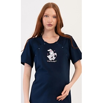 Vienetta dámske materská nočná košeľa Bunnies Modrá tmavo
