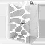 Mexen Kioto+ душ стена с рафт Walk-in 140 x 200 cm, бяла вълна, хром - 800-140-121-01-97 (800-140-121-01-97)