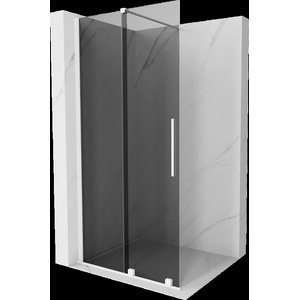 Mexen Velar плъзгаща се душ стена Walk-in 100 x 200 см, графит 8 мм, бяла - 871-100-000-43-20 (871-100-000-43-20)