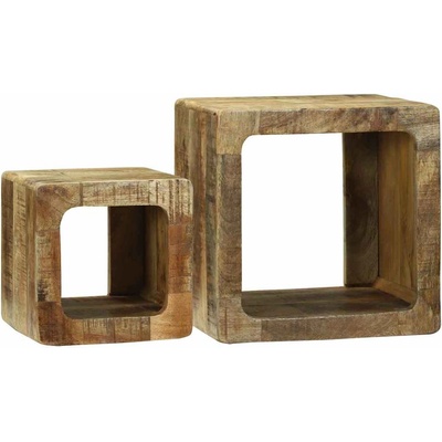 vidaXL ТВ Единици 2 pcs Кафяво 36 x 30 x 36 см Солидно мангово дърво (4104549)