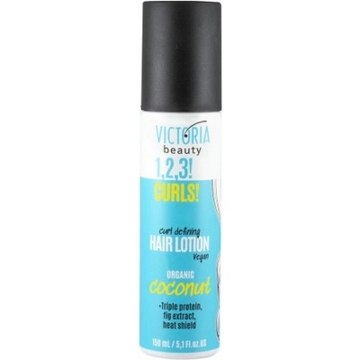 Victoria Beauty 1.2. 3! CURLS! Термозащитен лосион за къдрава коса с кокос за дефиниране на къдрици 150 мл