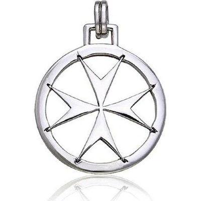 Fantasy Šperky TEMPLÁŘSKÝ KŘÍŽ stříbrný amulet FTJ29