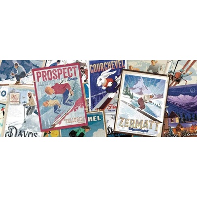 Ravensburger - Puzzle Vintage Ski-Poster panorama - 1 000 piese