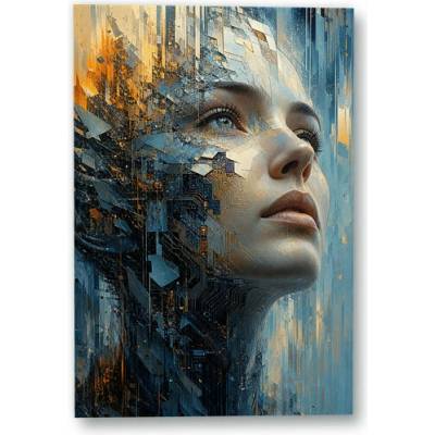 Plakát – Digitální tvář v obvodové struktuře Bez rámu Ano Bez rámu 90 × 135 cm