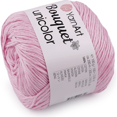 Bavlněná pletací příze Bouquet Unicolor 100 g, střední, 5 (3211) růžová sv.