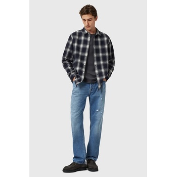 AllSaints Памучна риза AllSaints HAVEN в тъмносиньо със свободна кройка с класическа яка M051SD (M051SD)