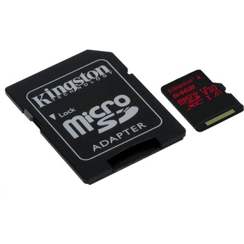 Kingston microSDXC UHS-I U3 64 GB + adaptér SDCR/64GB