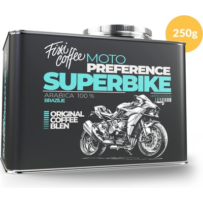 Fixi Coffee Motokafe Superbike dárkové balení kávy stylový plechový kanystr 250 g