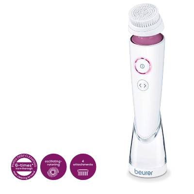 Уред за лице Beurer FC 95 Pureo Deep Cleansing, Facial brush, oscillating rotation, 2 rotation settings, 3 speeds, 1 attachment , water-resistant, Lithium-ion battery, charger, 4 brush attachments (60555_BEU)