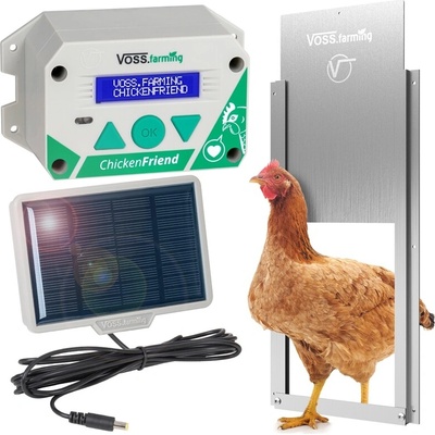 VOSS Automatická dvířka ke kurníku , dveře 220x330mm , solární panel, farming "ChickenFriend 561830