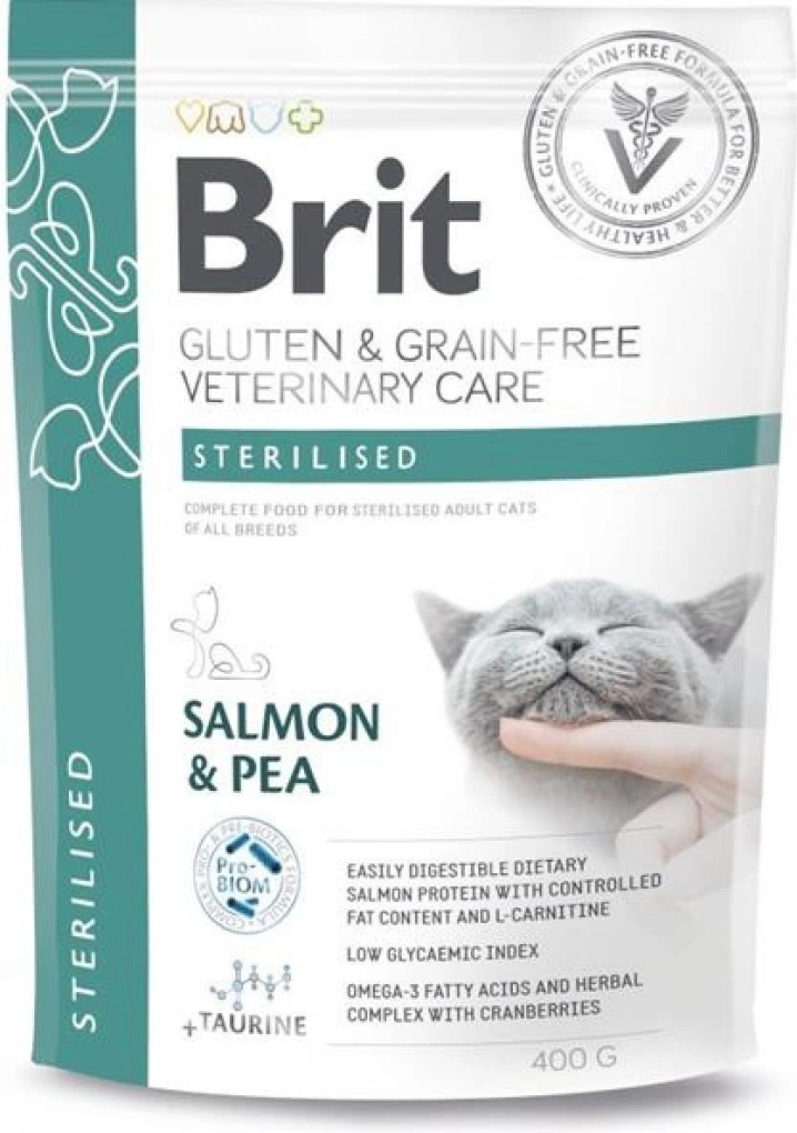brit care grain-free sterilised l-carnitine Veterinary Diet Cat Grain Free 0,4 kg od 110 Kč free and high Packing:150 grams Vitamin B12 and its WEIGHT MANAGEMENT