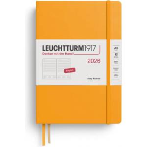 Leuchtturm1917 372774 Daily Calendar Medium (A5) 2026, Rising Sun, English (372774)