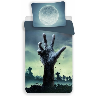 Textilomanie 3D obliečky z mikrovlákna ZOMBIE sivé 70x90 140x200