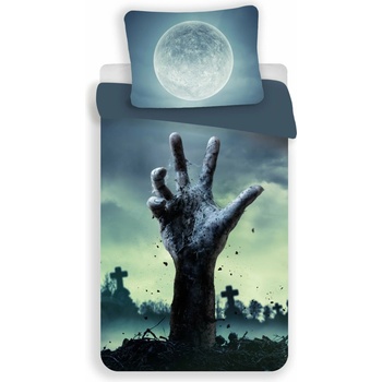 Textilomanie 3D obliečky z mikrovlákna ZOMBIE sivé 70x90 140x200