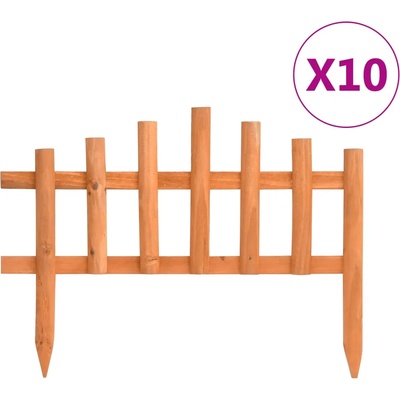 vidaXL Ниски огради за лехи, 10 бр, чам, 4, 4 м (314846)