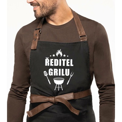 Kariban HobbyTriko Zástěra na grilování EXCLUSIVE Ředitel grilu Černošedá