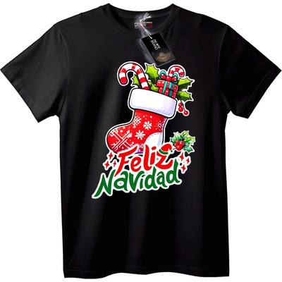 NOONEBRAND Тениска Весела Коледа Feliz Navidad - M, White