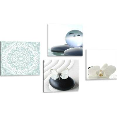 Set obrazů Feng Shui v jemných tónech - 4x 40x40