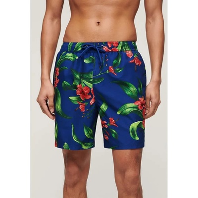 Superdry Бански гащета Superdry Hawaiian Print 17´´ swimming shorts - Blue (Hibiscus Royal Blue)