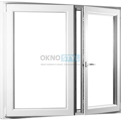 OKNOSTYL.cz dvoukřídlé plastové okno se štulpem REHAU 13500 x 13500 mm Bílá