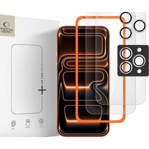 Tech-Protect easy set+ 3-ОПАКОВКИ iphone 16 pro / 17 pro ПРОЗРАЧЕН (5906302319282)