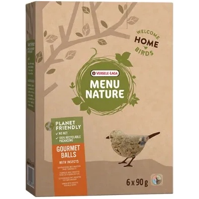 Versele-Laga Versele Laga - Menu Nature Gourmet Balls with Insects - Допълваща за храна за диви птици под формата на маслени топки с насекоми, 6 броя х 90 гр