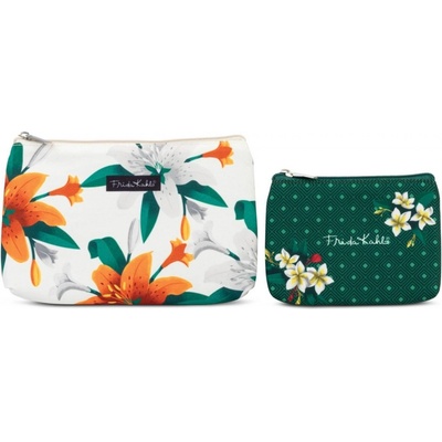 Frida Kahlo set kosmetických tašek S,L 62215-2300 bílá 2 ks