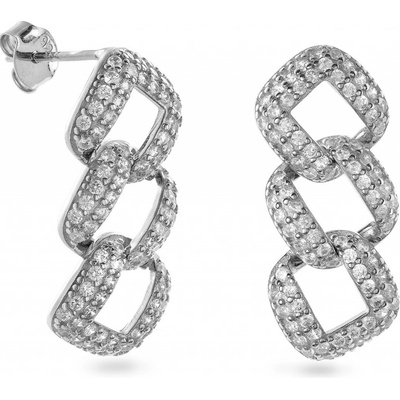Again Jewelry Visací stříbrné náušnice s kubickými zirkony AJNS0058