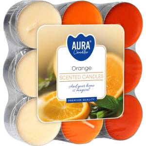 BISPOL Ароматни чаени свещи Bispol Aura - Orange, 18 броя (p15-18-63)