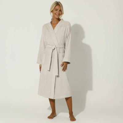 Blancheporte župan z buklé froté zn. Colombine® s kimono golierom piesková