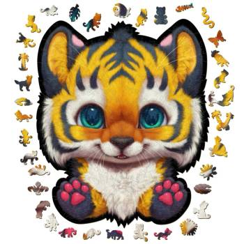 WoodMix Puzzles Дървен пъзел WoodMix, 130 части - Tigrix (WM-2T-0004)