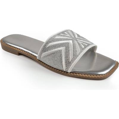 Wheres That From Сандали Wheres That From Women's Blossom Flat Sandals - Silver
