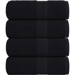 vidaXL Кърпи за гости FROGN 4 бр. Черни 30x50 см 360 г/м2 (136948)